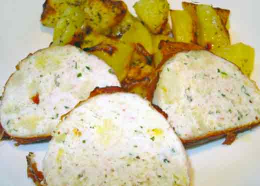 Polpettone di tacchino con patate al timo