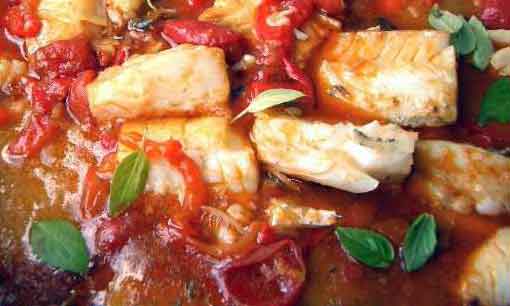 baccala con peperoni