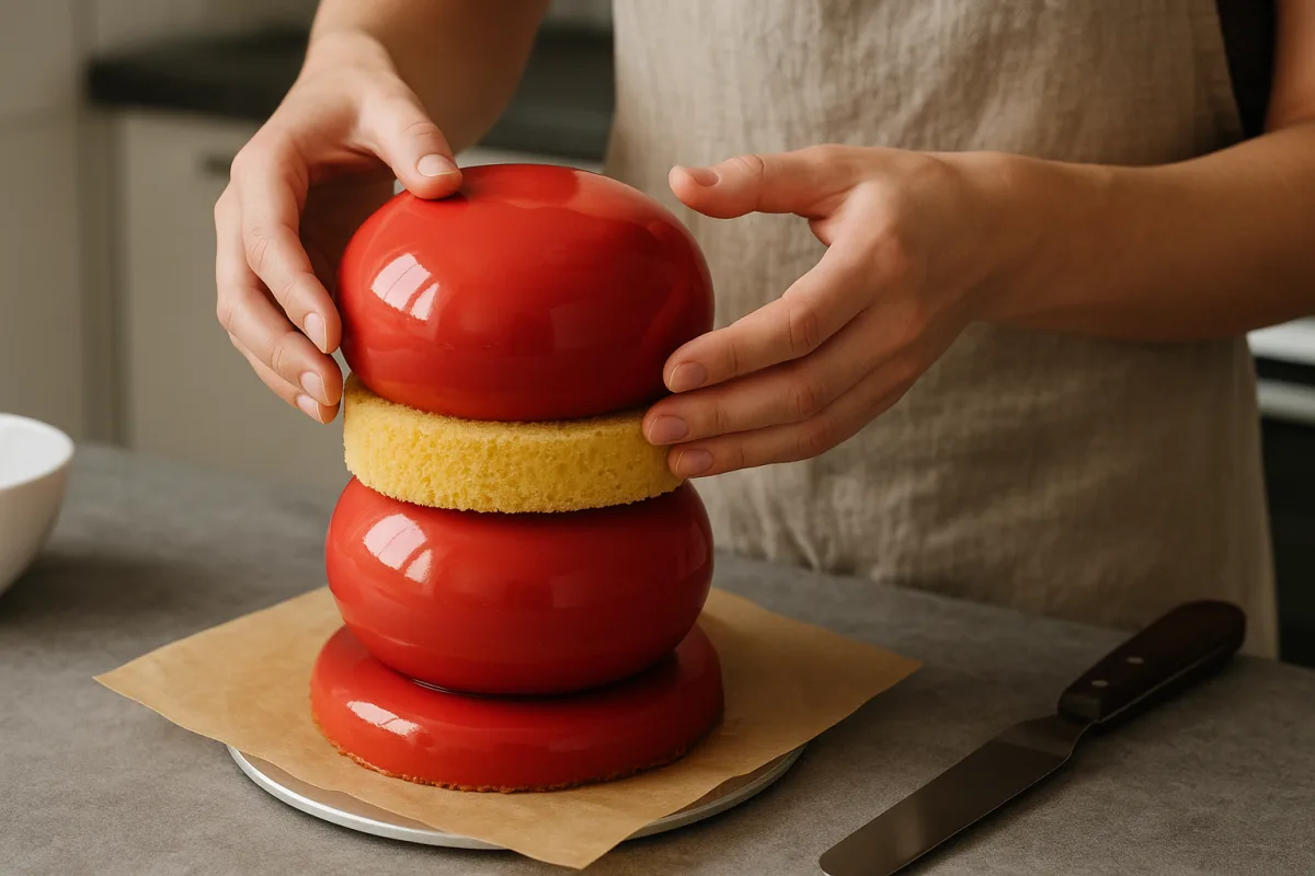 Come si fa una torta 3D moderna senza stampi particolari? Il dettaglio del montaggio che la rende possibile