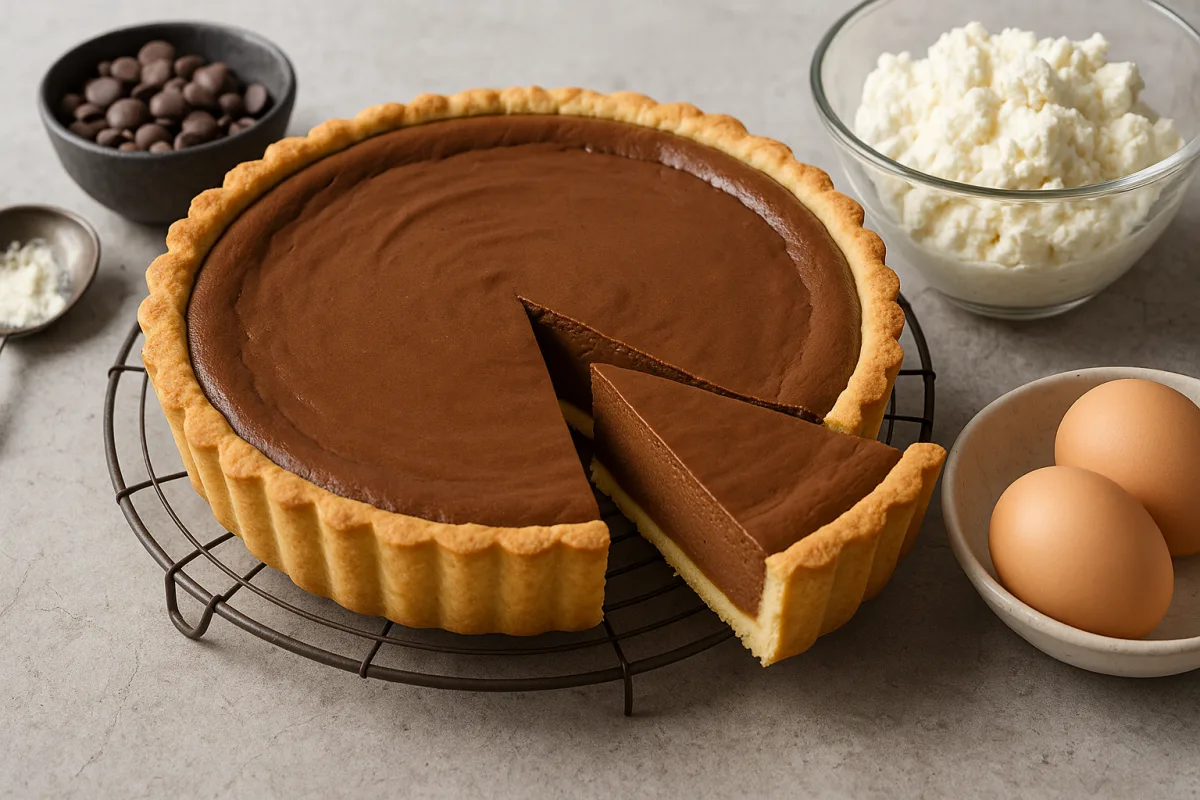 Crostata di ricotta e cioccolato senza crepe: il segreto della temperatura degli ingredienti