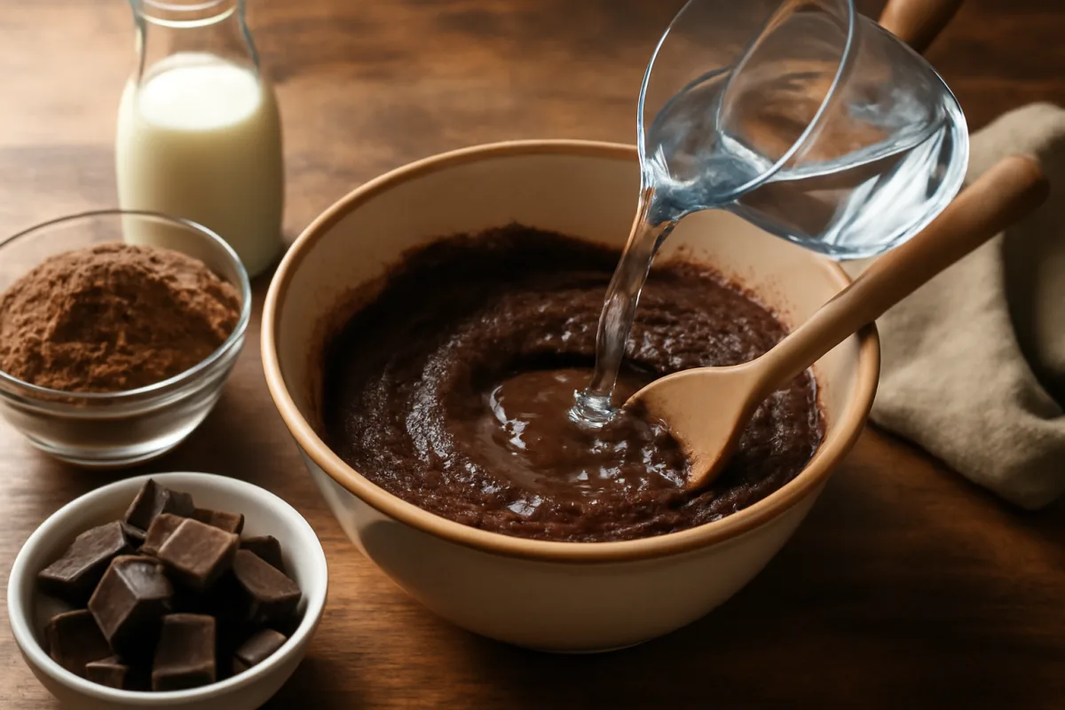 Acqua nell'impasto di torte al cioccolato: quando usarla al posto del latte