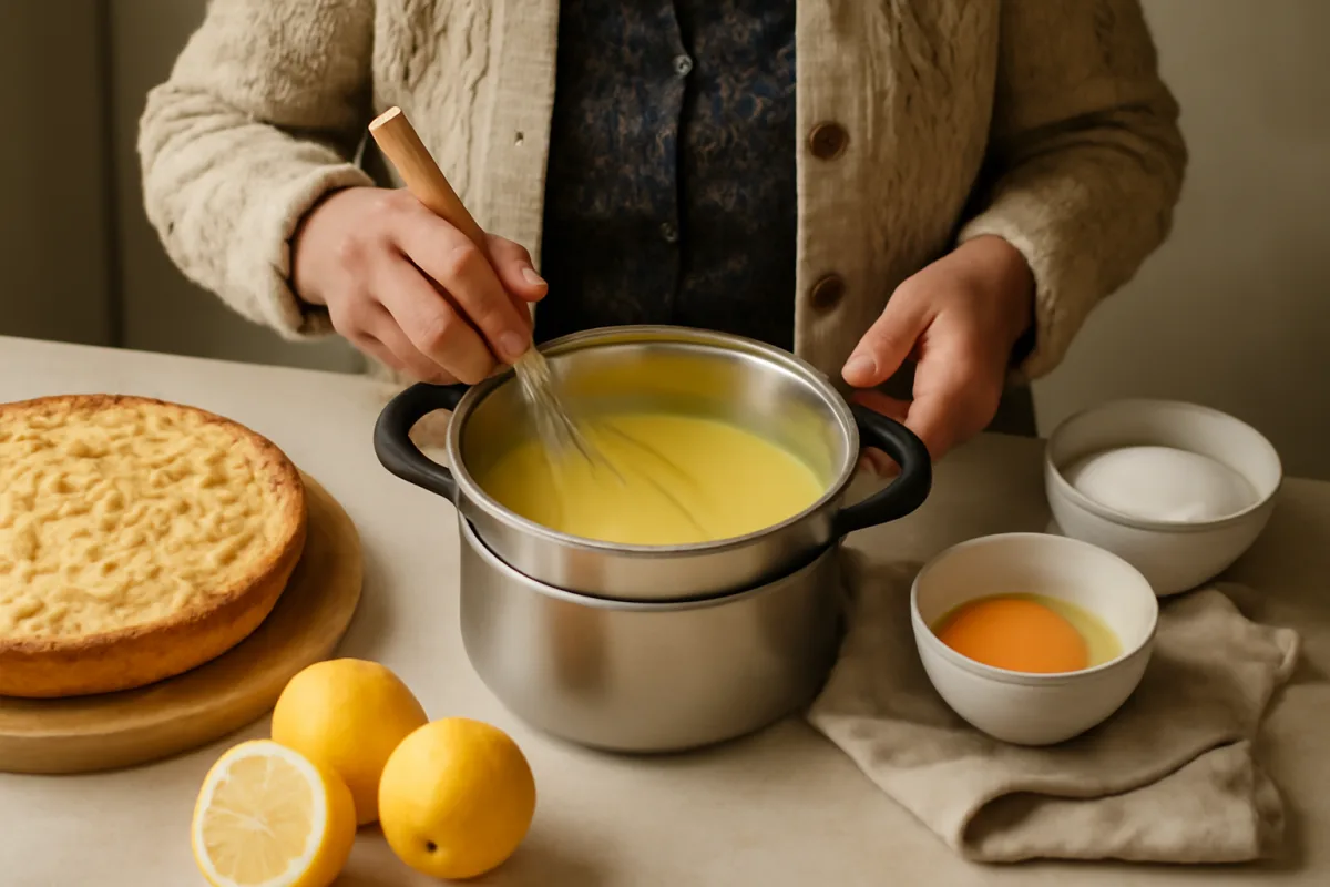 Crema al limone per torta della nonna senza grumi: il metodo della doppia cottura